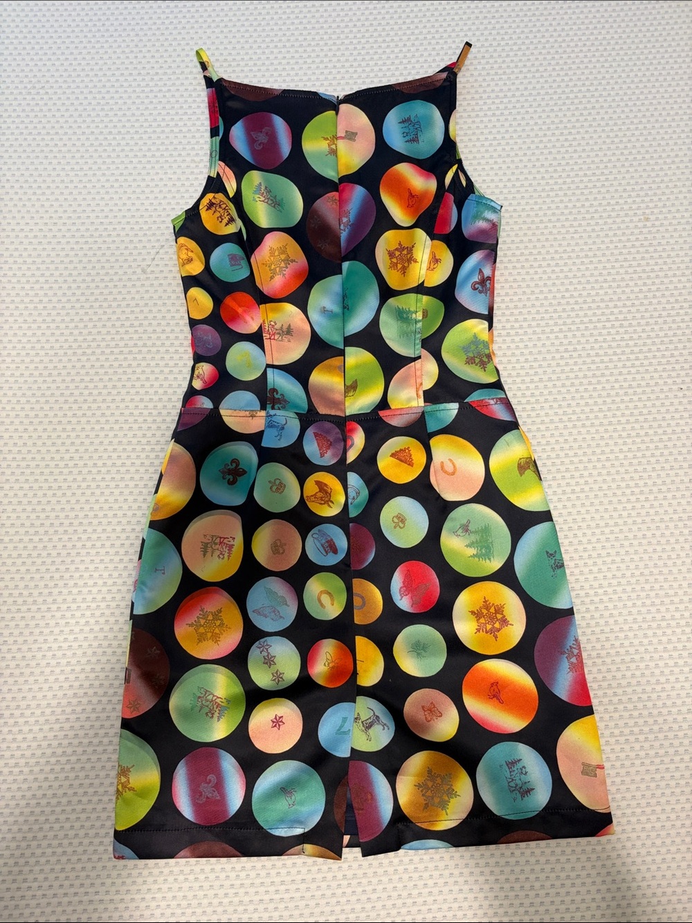 Times Seven Todd Oldham Black Mini Dress with Multicolor Polka Dot Print - Picture 3 of 6
